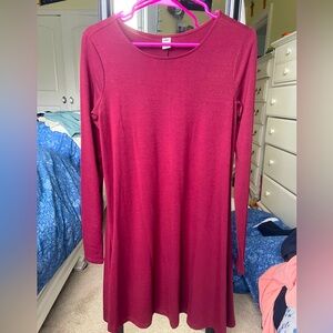 Maroon long sleeve dress